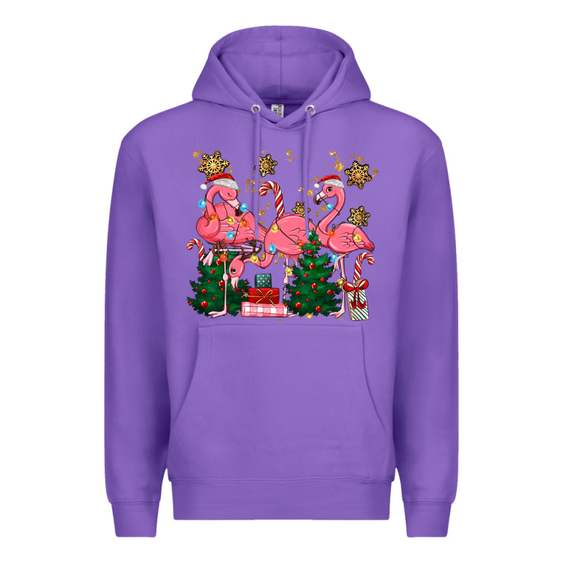 Christmas Flamingos Premium Hoodie by MaliasSmallBusiness | Teevron