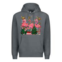 Rock christmas flamingos Premium Hoodie - MaliasSmallBusiness