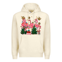 Sandshell christmas flamingos Premium Hoodie - MaliasSmallBusiness