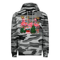 Slate Camo christmas flamingos Premium Hoodie - MaliasSmallBusiness