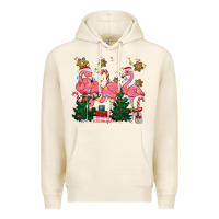 Tofu christmas flamingos Premium Hoodie - MaliasSmallBusiness