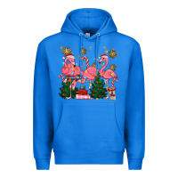 True Royal christmas flamingos Premium Hoodie - MaliasSmallBusiness