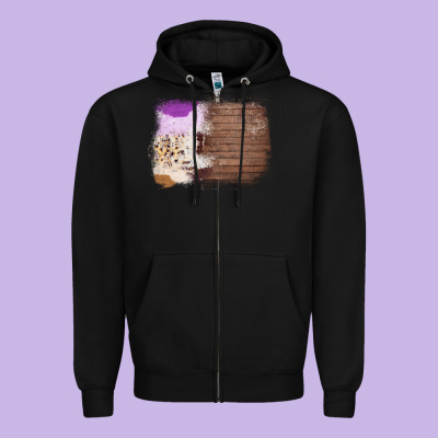 Wood Cowhide Pattern Zipper Hoodie Designed By Bettercallsaul