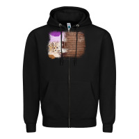 Black Wood Cowhide Pattern Zipper Hoodie - Bettercallsaul