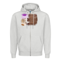 Dove Grey Wood Cowhide Pattern Zipper Hoodie - Bettercallsaul
