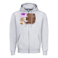 Heather Grey Wood Cowhide Pattern Zipper Hoodie - Bettercallsaul