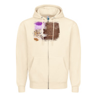 Sandshell Wood Cowhide Pattern Zipper Hoodie - Bettercallsaul