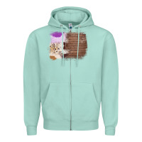 Seafoam Wood Cowhide Pattern Zipper Hoodie - Bettercallsaul