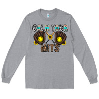 Heather Grey calm your mits Long Sleeve Tee - CowhideDigitalArt