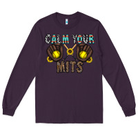 Plum calm your mits Long Sleeve Tee - CowhideDigitalArt