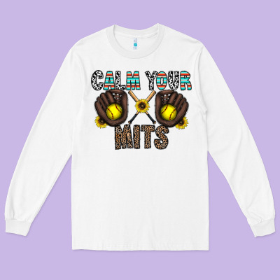 Calm Your Mits Long Sleeve Tee Designed By Cowhidedigitalart