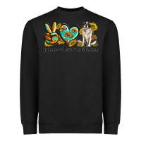 Black peace love st. bernard Heavyweight Sweatshirt - texasbilliewilder