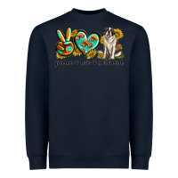 Navy peace love st. bernard Heavyweight Sweatshirt - texasbilliewilder