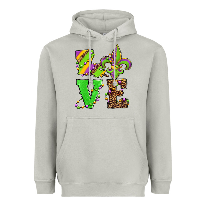 Love Mardi Gras Heavyweight Hoodie by Jasminsmagicworld | Teevron