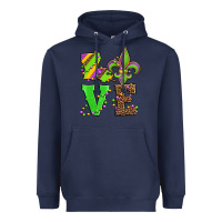 Navy love mardi gras Heavyweight Hoodie - Jasminsmagicworld