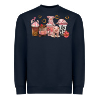 Navy pigs coffee cups Heavyweight Sweatshirt - texasbilliewilder