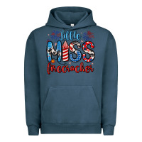 Pigment Midnight Navy little miss firecracker 4th of july Urban Hoodie - Artiststas
