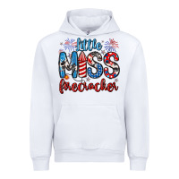 White little miss firecracker 4th of july Urban Hoodie - Artiststas