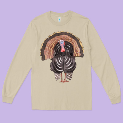 Turkey Long Sleeve Tee Designed By Fadigitalartstudio