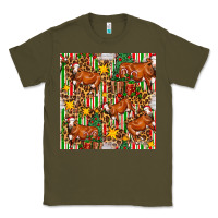 Army Green christmas leopard cow with gift boxes Classic Tee - FaDigitalArtStudio