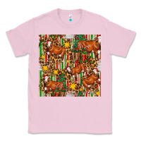 Bubblegum Pink christmas leopard cow with gift boxes Classic Tee - FaDigitalArtStudio