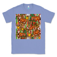 Colony Blue christmas leopard cow with gift boxes Classic Tee - FaDigitalArtStudio