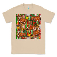 Mushroom christmas leopard cow with gift boxes Classic Tee - FaDigitalArtStudio