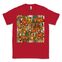 Red christmas leopard cow with gift boxes Classic Tee - FaDigitalArtStudio