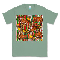 Sage christmas leopard cow with gift boxes Classic Tee - FaDigitalArtStudio