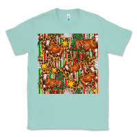 Seafoam christmas leopard cow with gift boxes Classic Tee - FaDigitalArtStudio