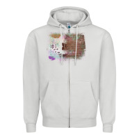 Dove Grey Cowhide Wood Glitter Pattern Zipper Hoodie - Bettercallsaul