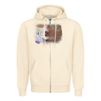 Sandshell Cowhide Wood Glitter Pattern Zipper Hoodie - Bettercallsaul