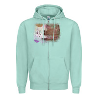 Seafoam Cowhide Wood Glitter Pattern Zipper Hoodie - Bettercallsaul