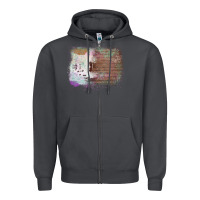 Smoke Cowhide Wood Glitter Pattern Zipper Hoodie - Bettercallsaul