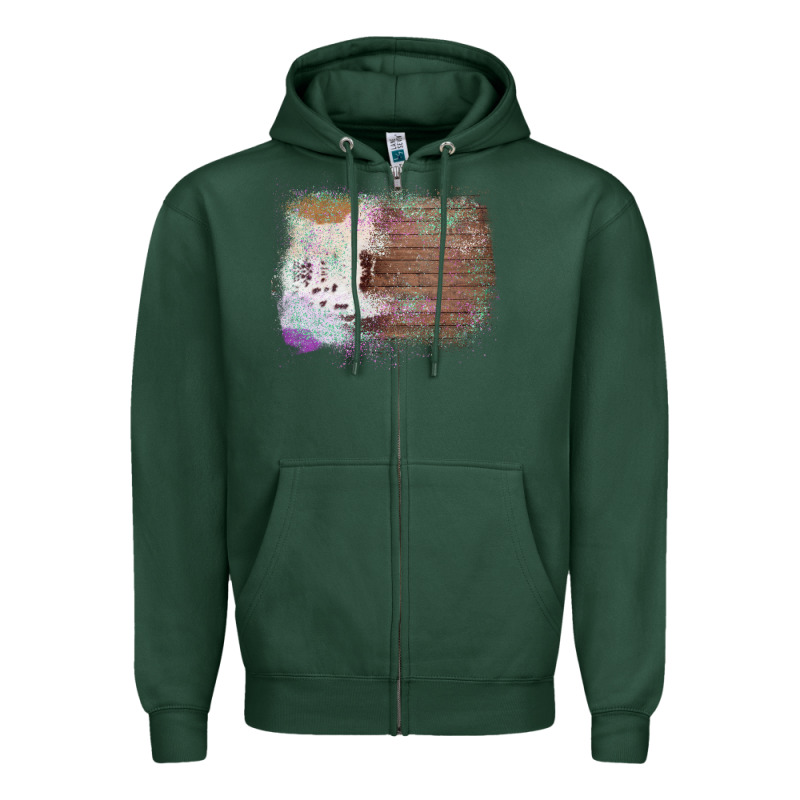 Cowhide Wood Glitter Pattern Zipper Hoodie by Bettercallsaul | Teevron