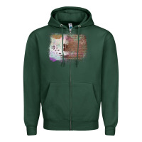 Sports Green Cowhide Wood Glitter Pattern Zipper Hoodie - Bettercallsaul