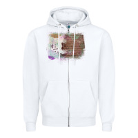 White Cowhide Wood Glitter Pattern Zipper Hoodie - Bettercallsaul