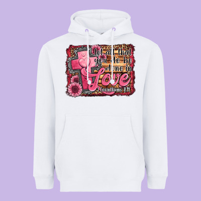 Let All That You Do Be Done In Love Heavyweight Hoodie Designed By Jasminsmagicworld