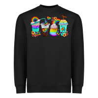 Black rainbow coffee cups Heavyweight Sweatshirt - texasbilliewilder