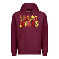 Burgundy softball vibes Premium Hoodie - MaliasSmallBusiness