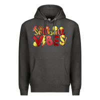 Charcoal Heather softball vibes Premium Hoodie - MaliasSmallBusiness