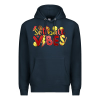 Navy softball vibes Premium Hoodie - MaliasSmallBusiness