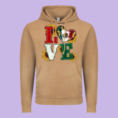 Mexican Flag With Sunflowers Love Vintage Hoodie Designed By Ranaportraitstore