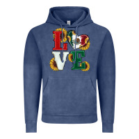 Vintage Denim Mexican Flag With Sunflowers Love Vintage Hoodie - RanaPortraitStore
