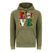 Vintage Olive Mexican Flag With Sunflowers Love Vintage Hoodie - RanaPortraitStore