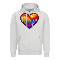 Dove Grey love is love heart Zipper Hoodie - JahusDesignShop