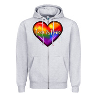 Heather Grey love is love heart Zipper Hoodie - JahusDesignShop