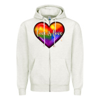 Oatmeal Heather love is love heart Zipper Hoodie - JahusDesignShop
