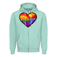 Seafoam love is love heart Zipper Hoodie - JahusDesignShop