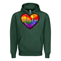 Sports Green love is love heart Zipper Hoodie - JahusDesignShop